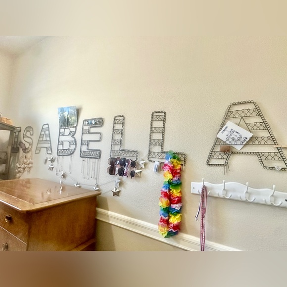 🧡Pottery Barn Teen “ISABELLA” black wire letters wall art 🧡